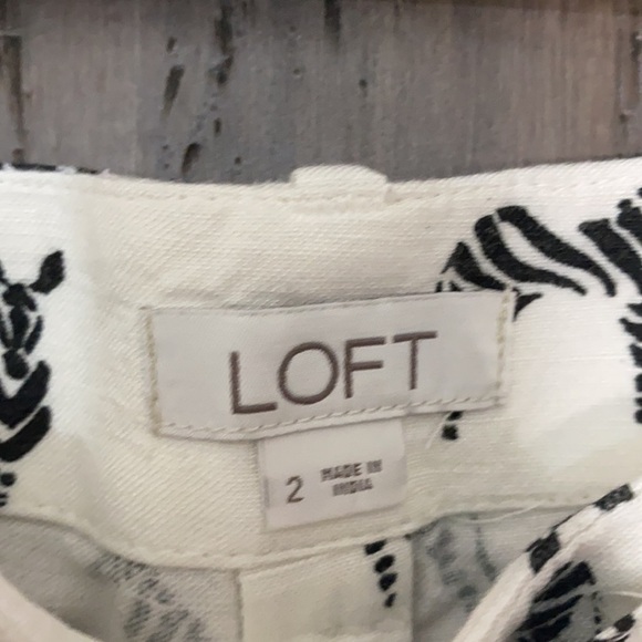 LOFT Linen Blend Tie Waist Zebra Print Shorts - Picture 8 of 11